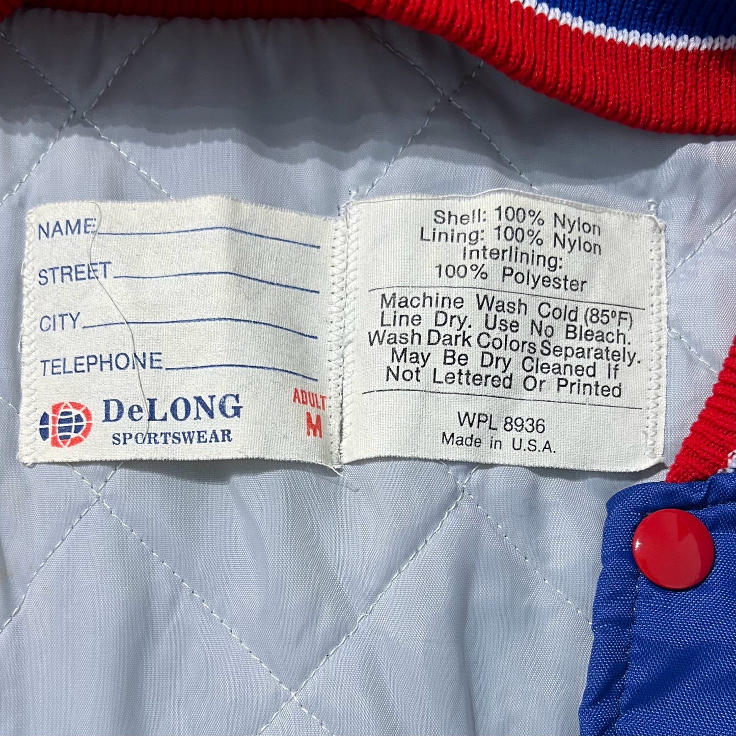 DeLONG Sportswear Size Medium Jacket